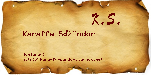 Karaffa Sándor névjegykártya