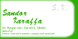 sandor karaffa business card